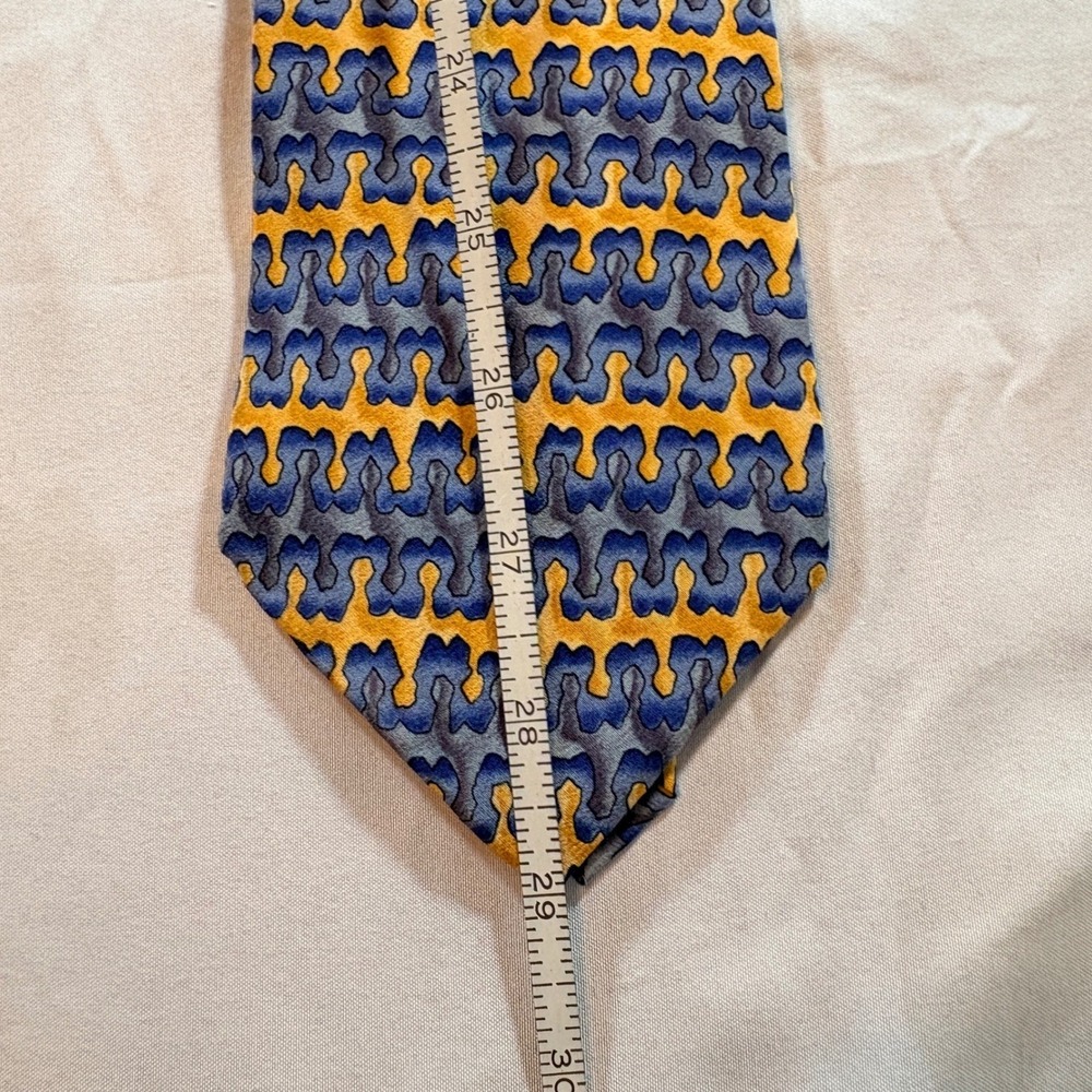J. Garcia Silk Tie Mens One Size Megalith Collection Ten Abstract Geometric Blue - Picture 6 of 7